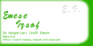 emese izsof business card